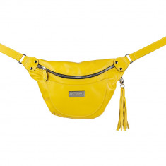 Yellow Multifunctional Limited Edition Leather Belt Bag foto