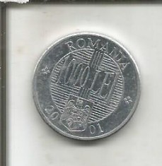 (No1) moneda- ROMANIA- 1000 LEI 2001