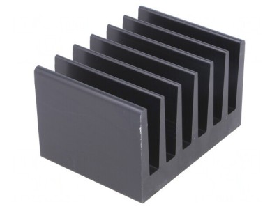 Radiator negru extrudat cu aripioare 50x66x40mm foto