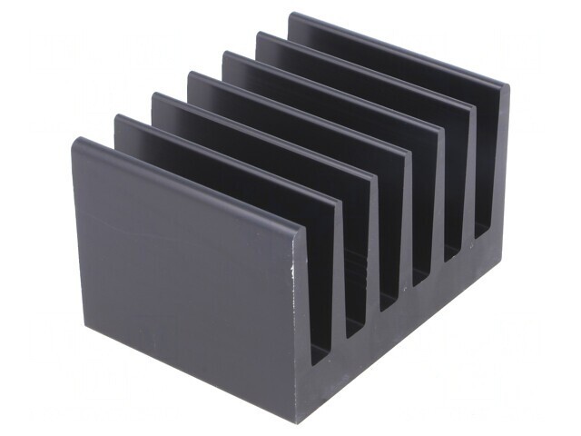 Radiator negru extrudat cu aripioare 50x66x40mm