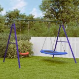 Set Leagăn Exterior vidaXL cu Leagăn și Leagăn Tip Cuib, Albastru/Verde/Roșu, Metalic, 273.5x185x185 cm, Max 150kg, 3-10 Ani