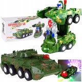TANK AUTO ROBOT AUTOBOT 2-&icirc;n-1 VEHICUL ALIMENTAT CU BATERIE SE ILUMINEAZĂ CONDUCE PENTRU COPII