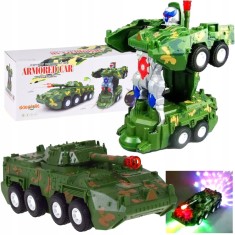 TANK AUTO ROBOT AUTOBOT 2-&icirc;n-1 VEHICUL ALIMENTAT CU BATERIE SE ILUMINEAZĂ CONDUCE PENTRU COPII