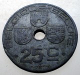 2.028 BELGIA WWII 25 CENTIMES 1943, Europa, Zinc