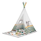 Covoras Educational Kinderkraft Little Gardener 3 in 1 cu Cort si Jucarii, 0-5 Ani, 92.5x140 cm