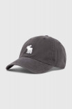 Abercrombie &amp; Fitch șapcă de baseball din bumbac culoarea gri, cu imprimeu