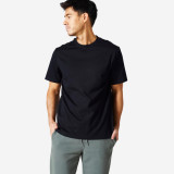 Tricou Regular 500 Fitness Essentials Negru Bărbați, Domyos