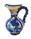 VAS VINTAGE CU O ANSA DIN CERAMICA, LUCRAT SI DECORAT MANUAL