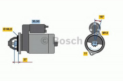 Starter AUDI A5 Cabriolet (8F7) (2009 - 2016) BOSCH 0 986 024 030 foto