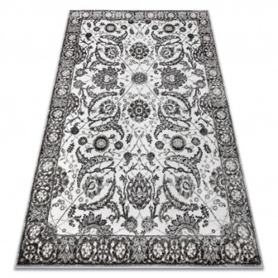 Covor MATEO 8037/644 Modern cadru, flori - structural gri, 200x290 cm foto