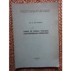 ANCA GIRESCU CORSO DI LINGUA ITALIANA CONTEMPORANEA FONOLOGIA