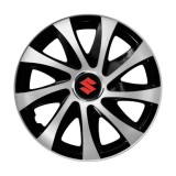 Cumpara ieftin Set 4 capace roti Drift exrta silver&amp;black R14 Compatibil Cu Suzuki