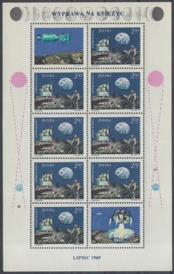 Poland 1969 Space perf. block MNH DA.094 foto