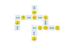 Joc domino educativ pentru invatarea ceasului, 36 piese, 6 ani+