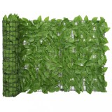 VidaXL Paravan de balcon, frunze verzi, 600x75 cm