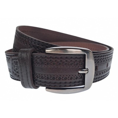 Curea barbati, casual, pentru jeans, din piele naturala, maro, 4.5cm - CLK111M foto