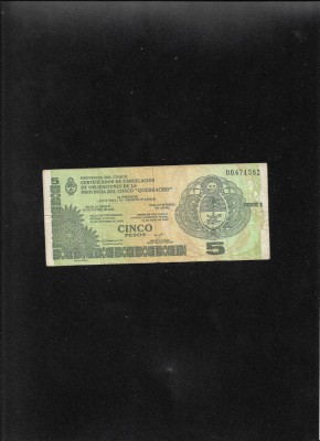 Rar! Argentina 5 pesos 2001 Chaco seria00674582 foto