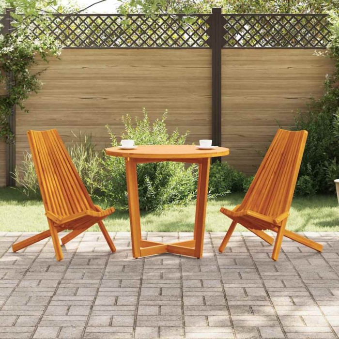 vidaXL Scaune de grădină pliante 2 pcs Maro 56 x 69 x 84 m