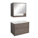 Mobilier Baie Complet Porto 80 Ulm Rauna, Suspendat, Cu Lavoar Ceramic, 80x53x46 cm