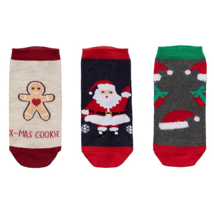 șosete Dama Zozonia Crăciun, Set 3 Buc, Multicolor, Mărime 36-42