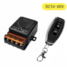 Intrerupător Telecomandă Wireless DC 5V-80V Releu 30A, Universal Auto Moto Solar