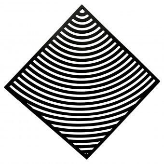 Decoratiune perete Krodesign Square Spiral, Lungime diagonala 50 cm, negru