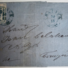 Scrisoare Craiova 1862, cu timbru "Principatele Unite" de 30 parale