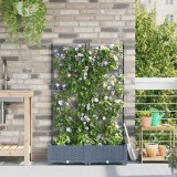 VidaXL Jardiniere grădină cu spalier 2 buc. gri deschis 80x40x125,5 cm