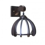 Aplica de perete Canela cu glob din sticla, 1xE27, metal si lemn