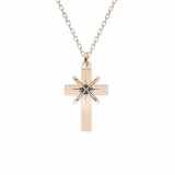 Lea - Colier personalizat cruce din argint 925 placat cu aur roz, Bijubox