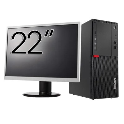 Pachet Second Hand Calculator LENOVO M710T Tower, Intel Core i3-6100 3.70GHz, 8GB DDR4, 256GB SSD, DVD-ROM + Monitor 22 Inch foto