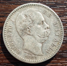 (A202) MONEDA DIN ARGINT ITALIA - 2 LIRE 1881, UMBERTO I foto