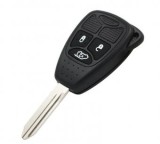 Set 2 bucati - Carcasa cheie Topautochei&amp;#174; compatibila cu Chrysler Dodge Jeep 3 butoane, folie parte electronica si suport metalic baterie