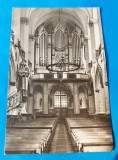 Carte Postala veche perioada RPR - Brasov - interior Biserica Neagra, Circulata, Sinaia, Printata