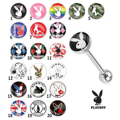 Piercing pentru limbă din oţel - diverse modele Playboy - Simbol: PB10 foto