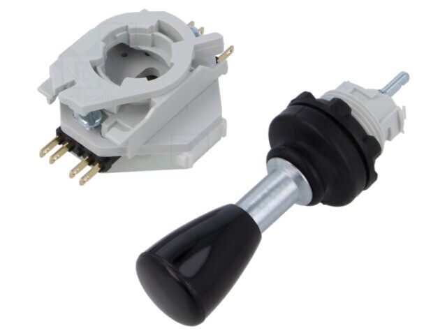 Joystick EAO cu conectori 2,8x0,5mm, 4 pini, &Oslash;22,3mm