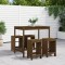 Set mobilier bar de grădină, 5 piese, maro miere lemn masiv pin