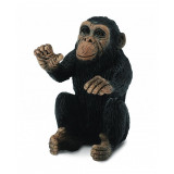 Figurina Cimpanzeu pui Collecta, 3 x 3.5 cm, plastic cauciucat, 3 ani+, Negru/Maro