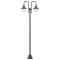 vidaXL St&acirc;lp cu lumini de grădină E27 220 cm, aluminiu 2 lămpi, bronz