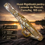 Husă Rigidizată pentru Lansete de Pescuit, Camuflaj, 165 cm