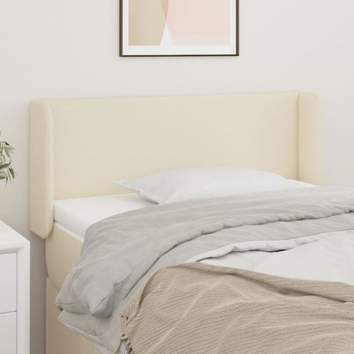 vidaXL Tăblie de pat cu aripioare crem 83x16x78/88 cm piele ecologică 3118562