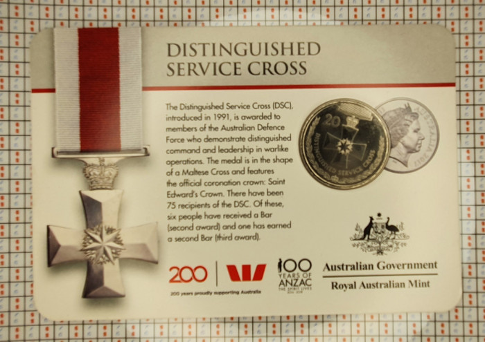 Australia 20 cents 2017 Distinguished Service Cross (A002)