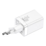Incarcator Retea Baseus Super Si Pro, 30W, 3A, 1 x USB-A - 1 x USB-C, Alb CCSUPP-E02
