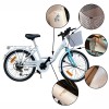 Bicicleta Oras Dama 20 inch, Cadru Otel, 6 Viteze, Cos, Portbagaj, Alb, RESIGILAT (Zgarieturi/Rugină)