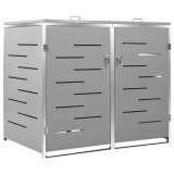 Cumpara ieftin Magazie pentru doua pubele, 138x77,5x112,5 cm, otel inoxidabil