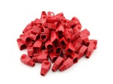 Set 100 bucati manson de protectie pentru mufe internet, RJ 45, rosu