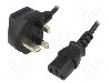 Cablu alimentare AC, 1.5m, 3 fire, culoare negru, BS 1363 (G) mufa, IEC C13 mama, ESPE -