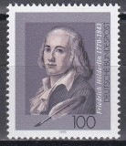 Germania 1993 - 150 de ani de la moartea lui Friedrich H&ouml;lderlin, poet, MNH, Nestampilat