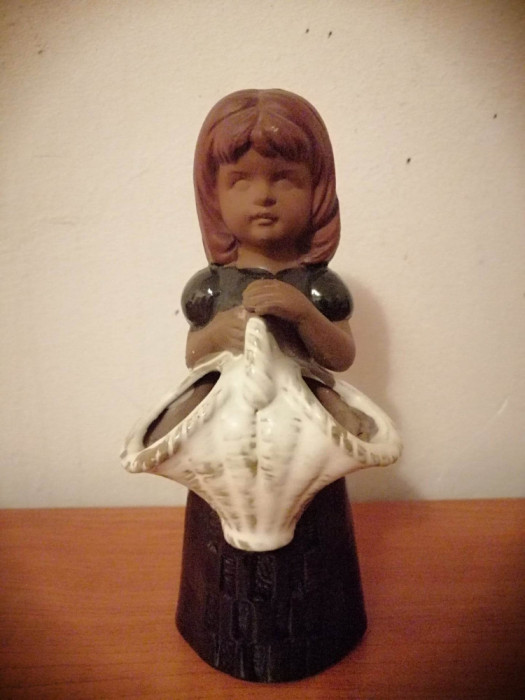 Vaza de flori ceramica Femeie fetita Suedia nemarcata 15 cm