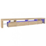 Cumpara ieftin Comoda TV cu lumini LED, stejar sonoma, 290x36,5x40 cm